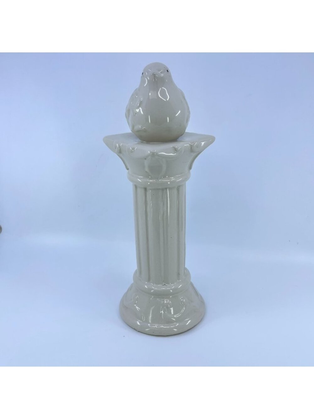vintaage ceramic bird on decorative column pedestal figurine home decor accent